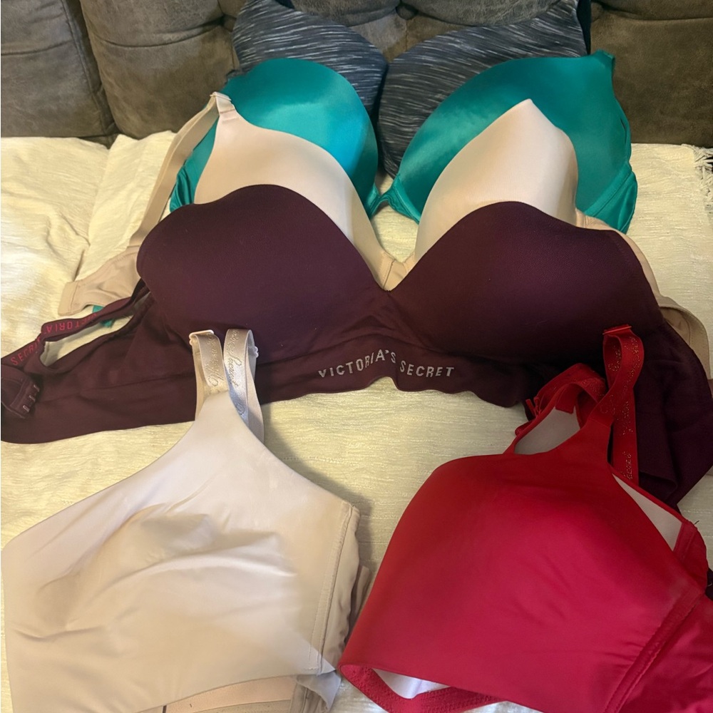Victoria's Secret Bra Collection - Burgundy, Teal, Beige, Red